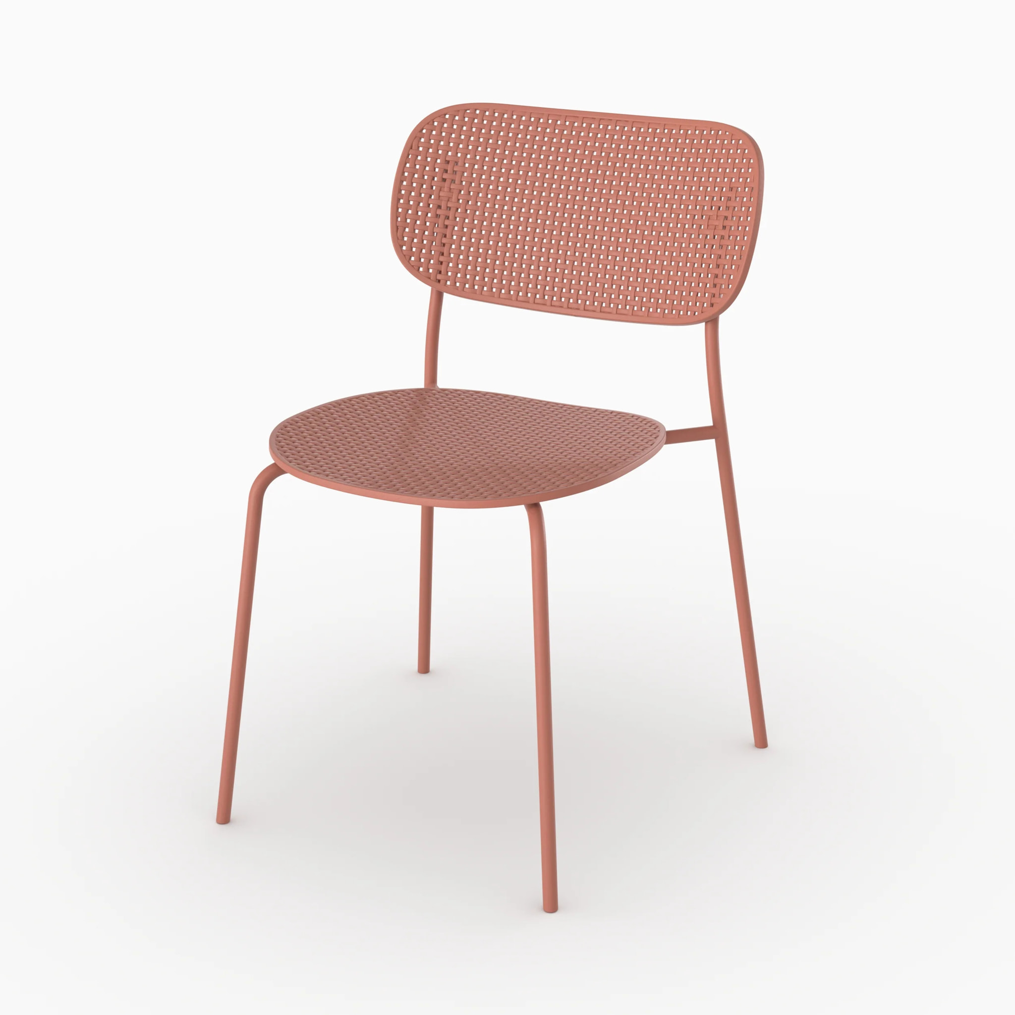Lot de 2 chaises de jardin empilables en plastique terracotta  - Géa