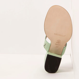 Sandalias con tacón S3174 NAPPA PASTEL GREEN/ FABER color Pastel green
