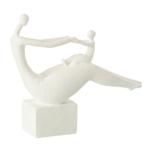 J-Line décoration Maman + Enfant Sur Genoux - polyrésine - blanc