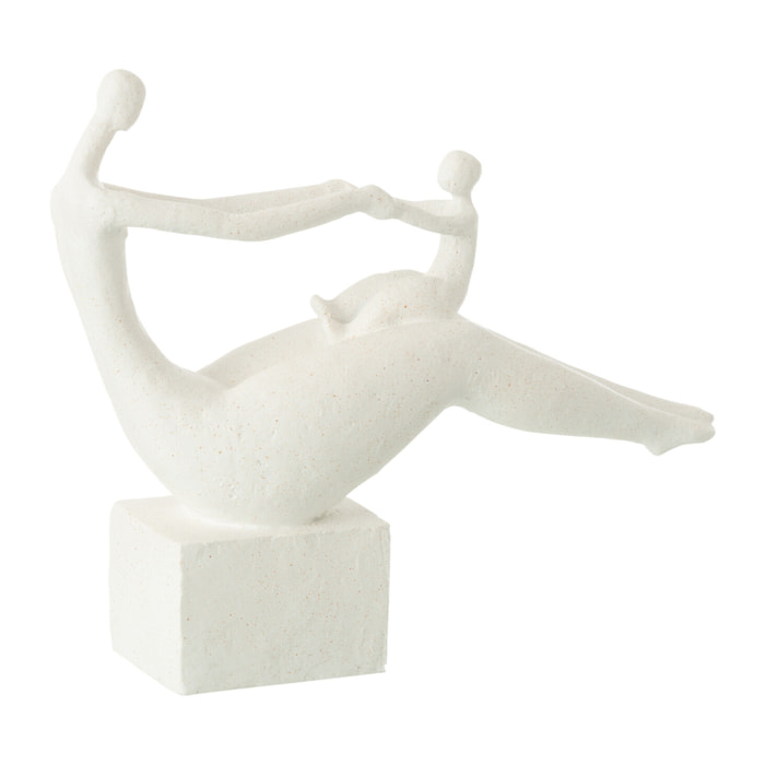 J-Line décoration Maman + Enfant Sur Genoux - polyrésine - blanc