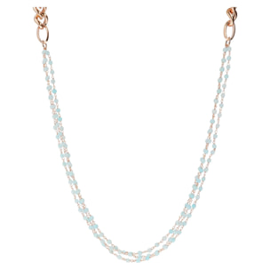 Collana Lunga Multifilo Catena Grumetta e Rosario con Agata Rossa