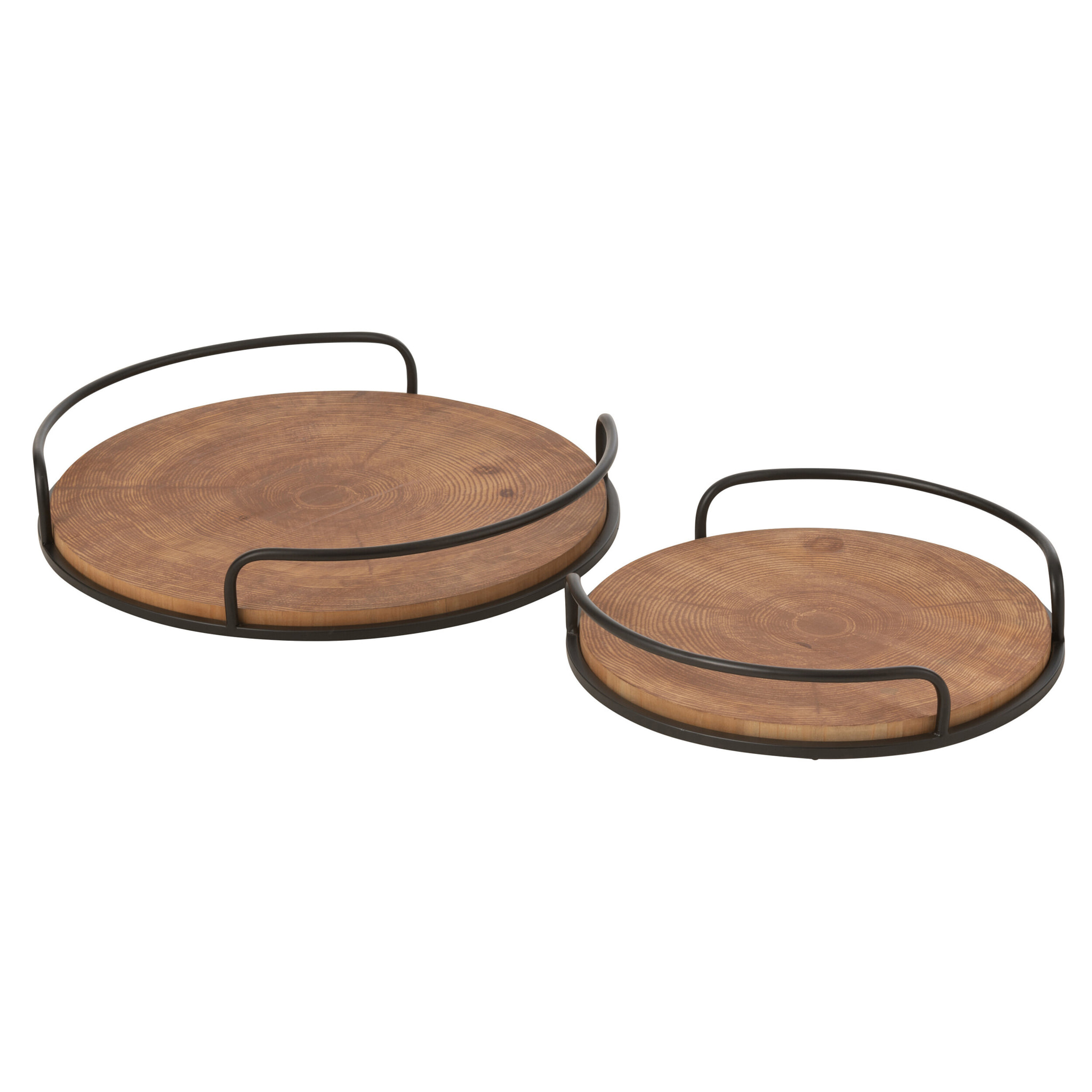 J-Line plateau - ijzer - zwart - set de 2