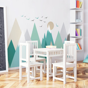 Stickers muraux enfants - Décoration chambre bébé - Autocollant Sticker mural géant enfant montagnes scandinaves WESKA