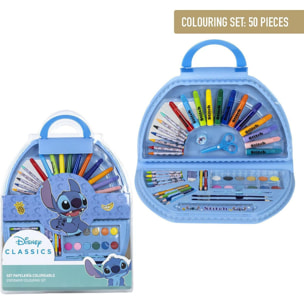 Set Papelería Coloreable 50 Piezas Stitch