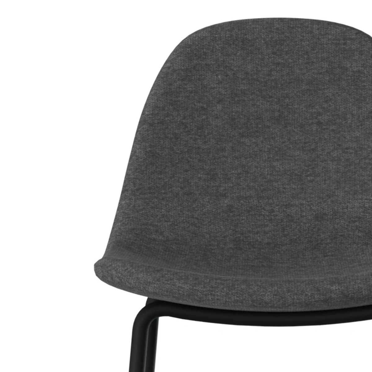 Lot de 2 chaises pour îlot central en tissu gris foncé 65,5 cm - Henrik