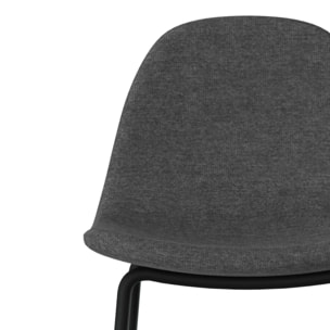 Lot de 2 chaises pour îlot central en tissu gris foncé 65,5 cm - Henrik