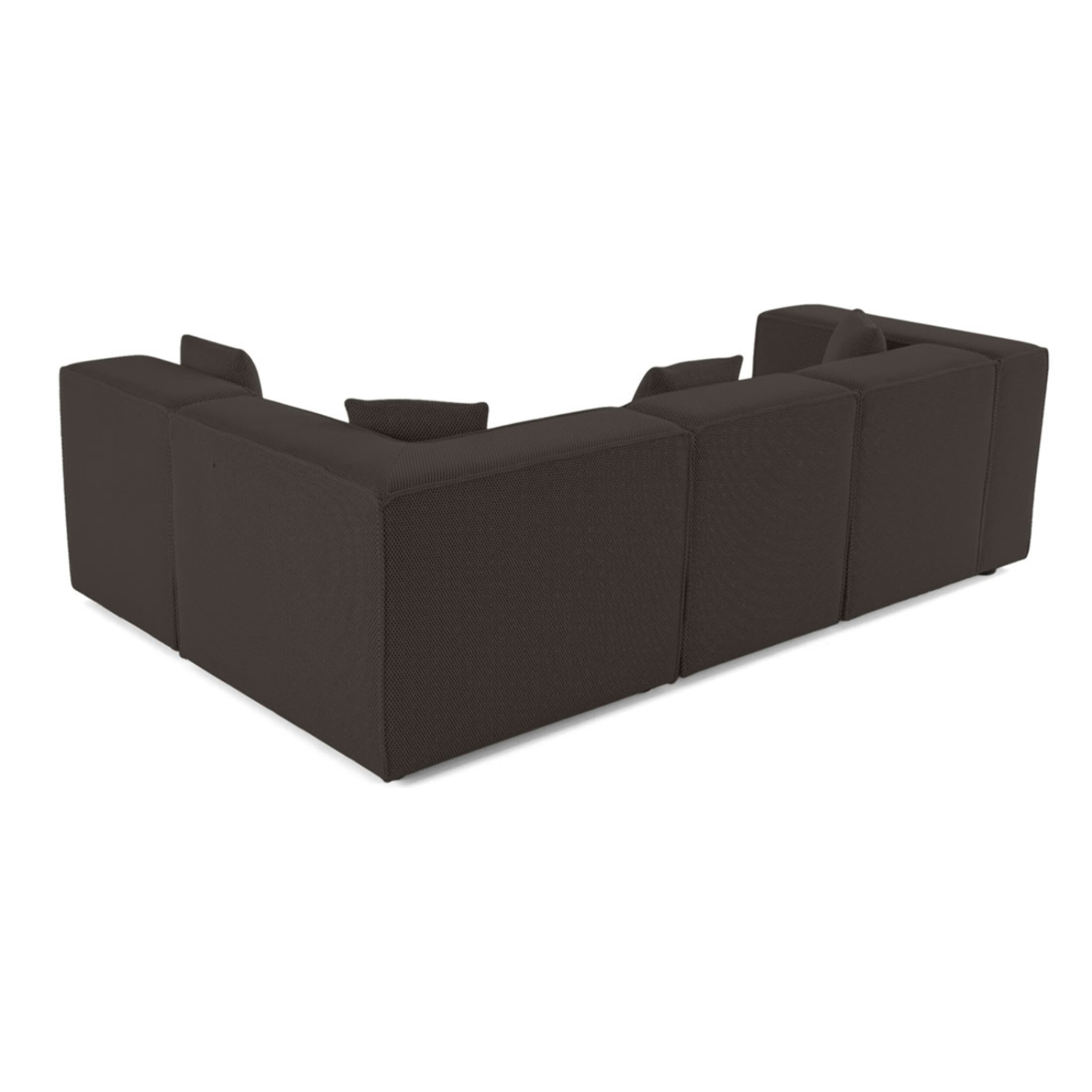 Arty - canapé modulable d'angle droit 5 places - en tissu mailles 3D - Gris foncé