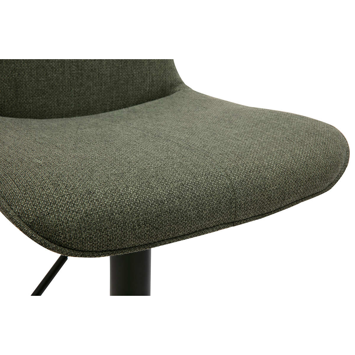 Tabourets de bar réglables pivotants 360° en tissu vert kaki et métal noir (lot de 2) BOOST
