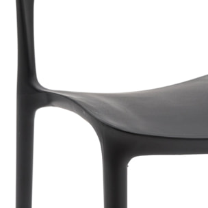 set 4 sedie impilabili in polipropilene nere