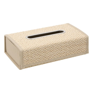 Boîte à mouchoirs texturée Stemy 14x26cm beige