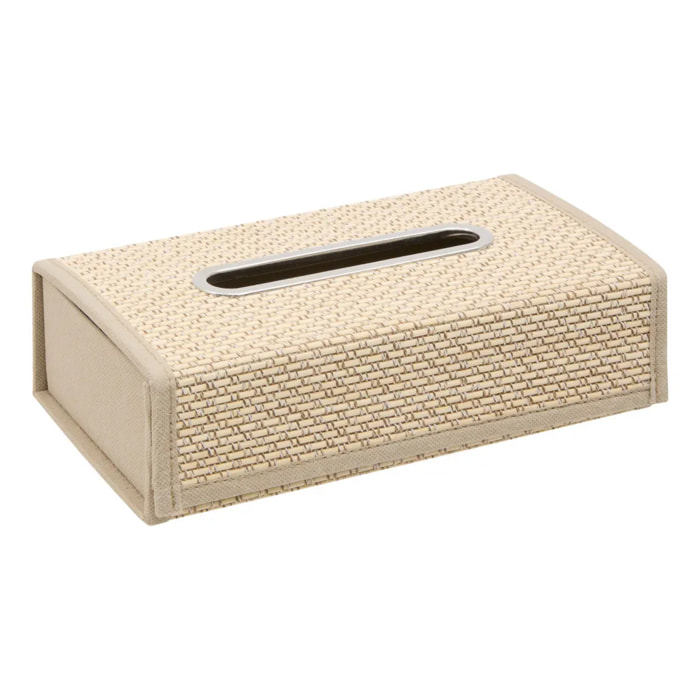 Boîte à mouchoirs texturée Stemy 14x26cm beige