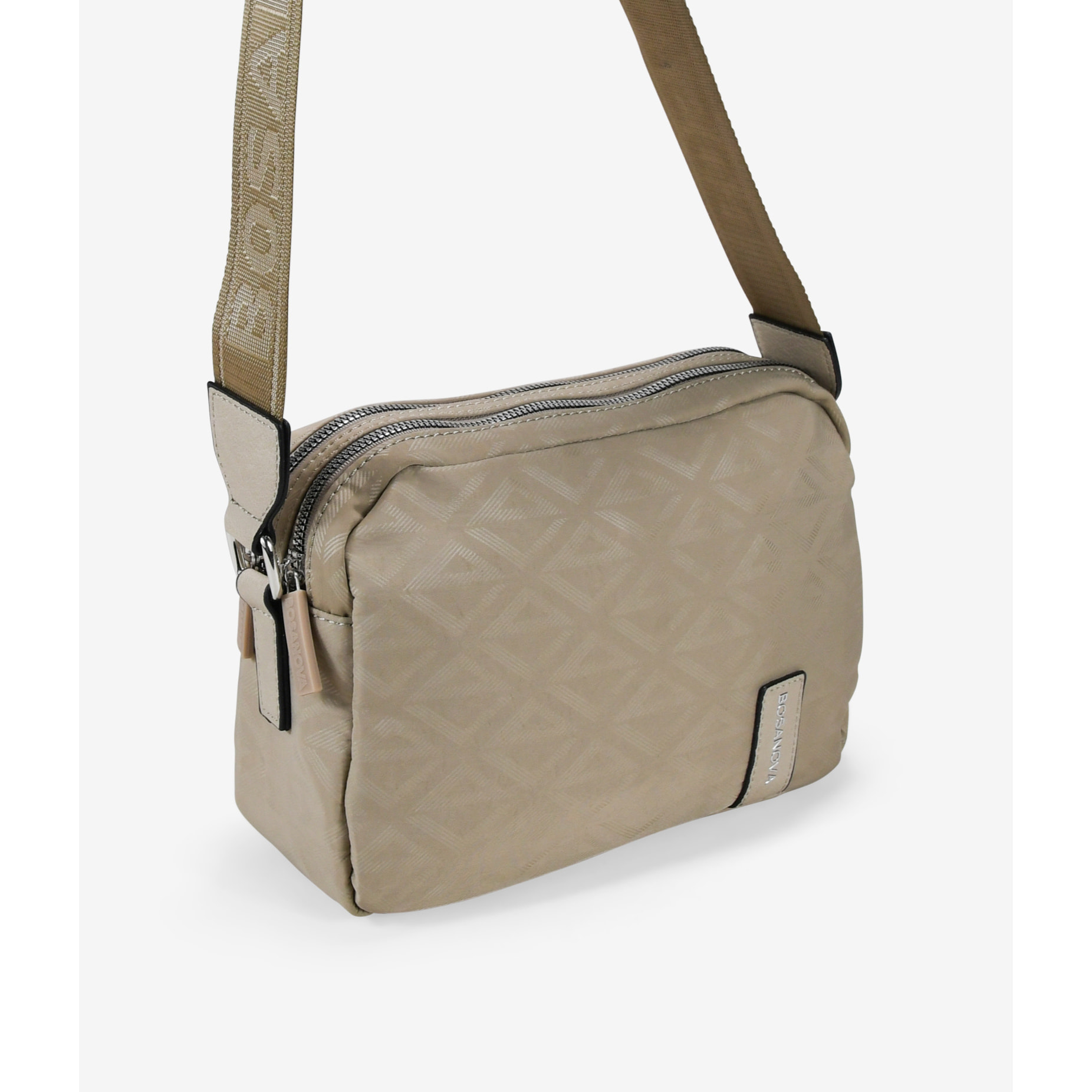 Bolso bandolera tostado en nailon