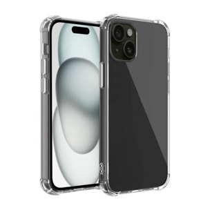 Coque iPhone 15 Antichoc Silicone bords renforcés + 2 Vitres en verre trempé Protection écran