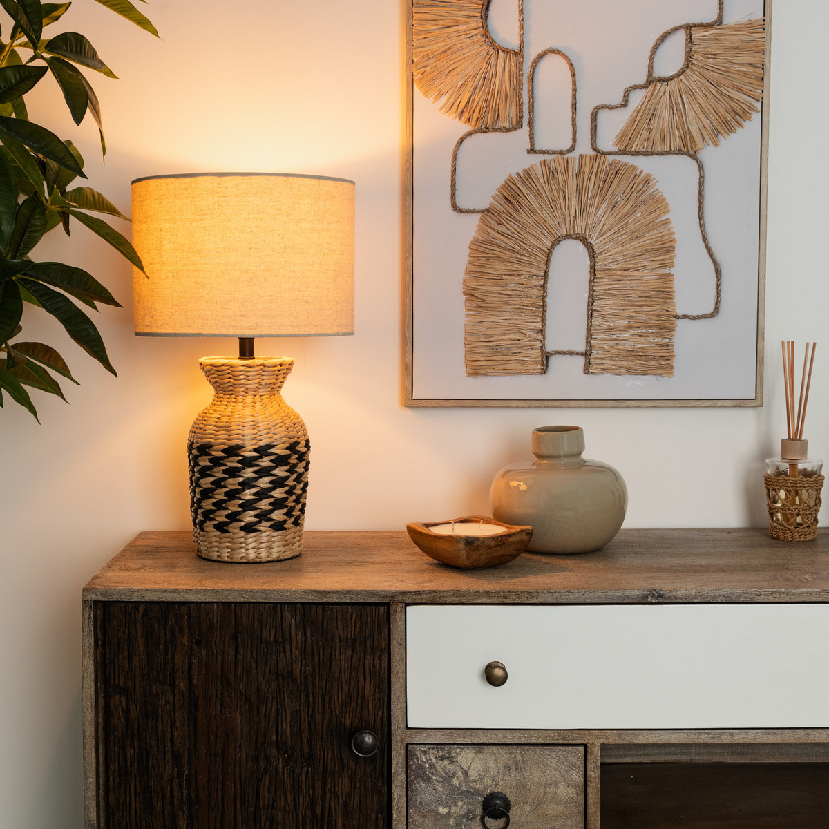 Lampe "Jacinthe" - noir - H49 cm