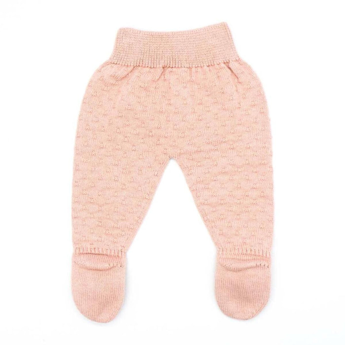 Polaina pompon beige rosa