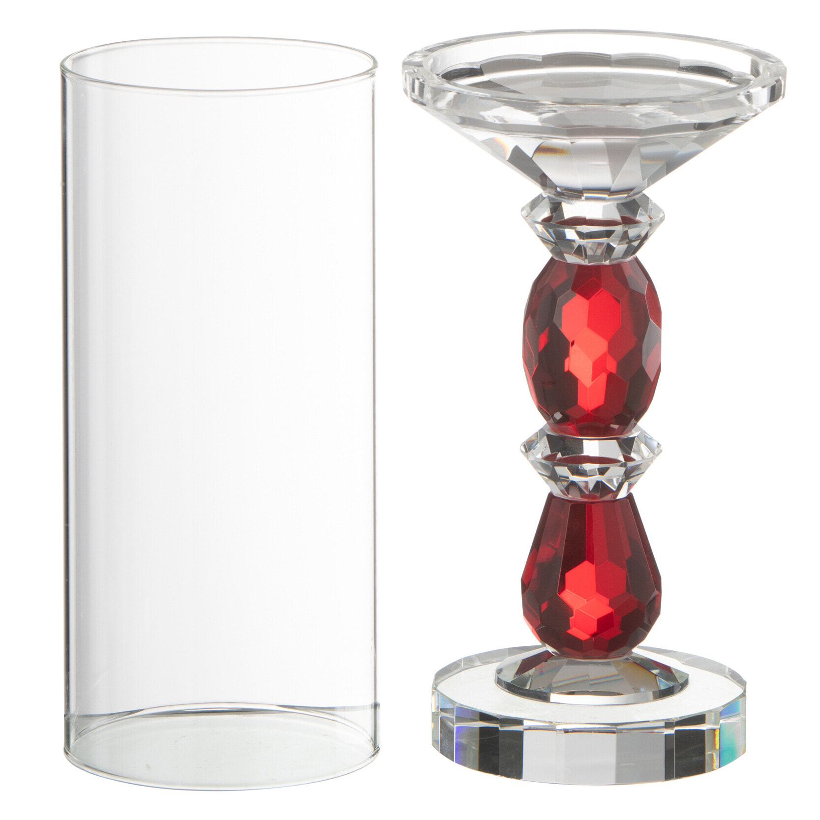 J-Line photophore Marie - crystal - rouge/transparent - large