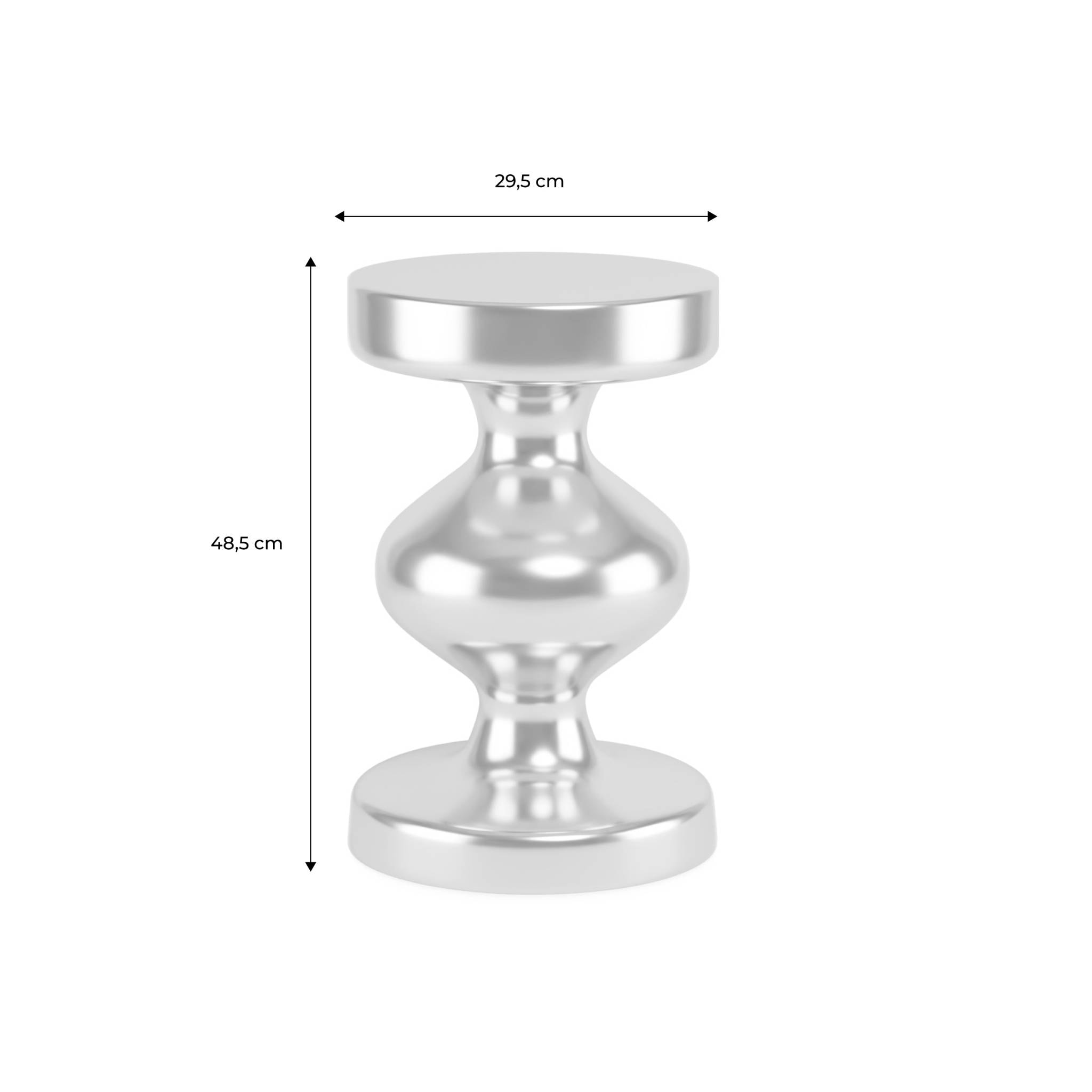 Table d'appoint, bout de canapé, table de chevet acier inoxydable chromé Ø29,5 x H48,5cm HAWA