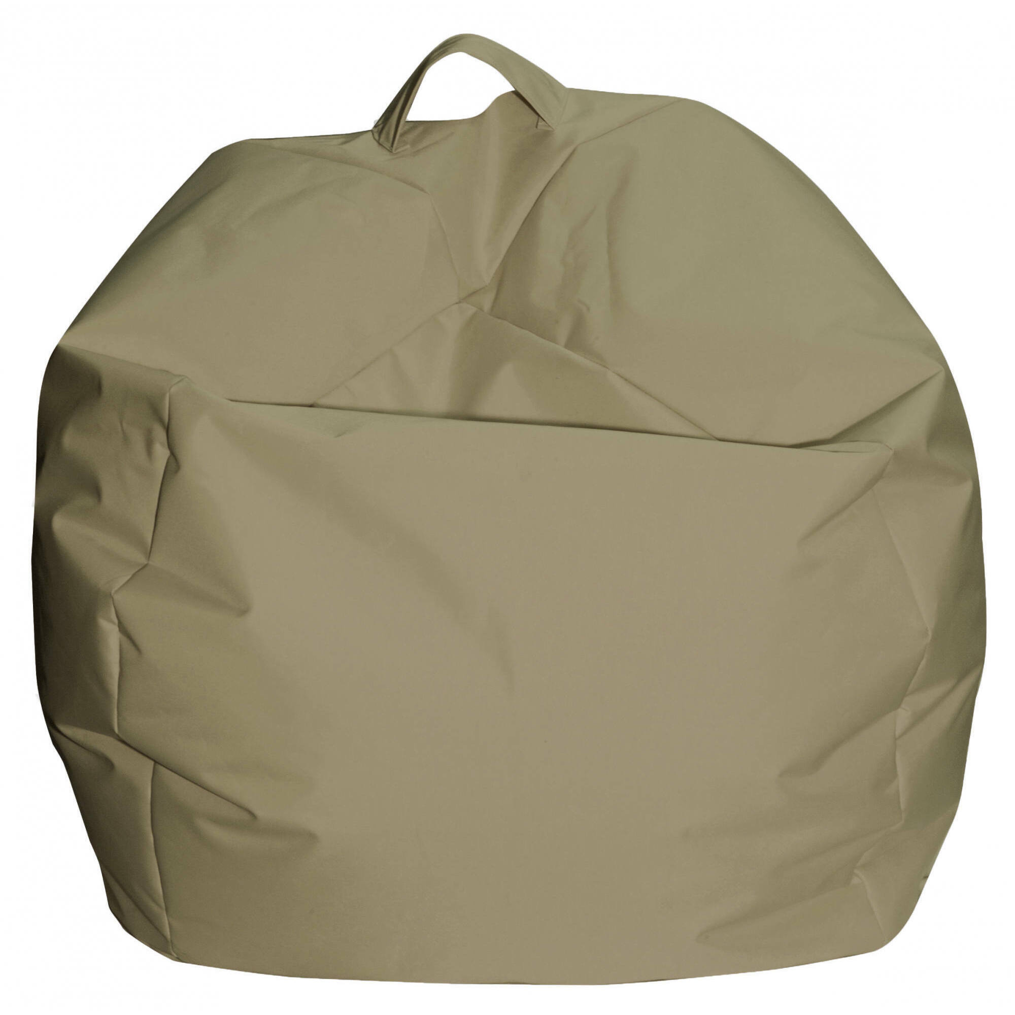 Pouf Ascia, Poltrona multiuso, Poltroncina sacco, Pouf poggiapiedi, Made in Italy, 65x65 h50 cm, Beige