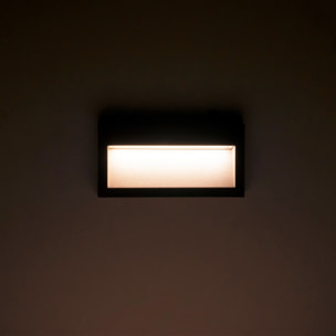 Medi empotrable de pared exterior rectangular con luz led blanco cálido 3000K en color gris urbano