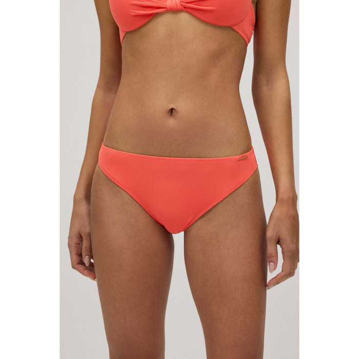 Slip bikini in micropiqué corallo