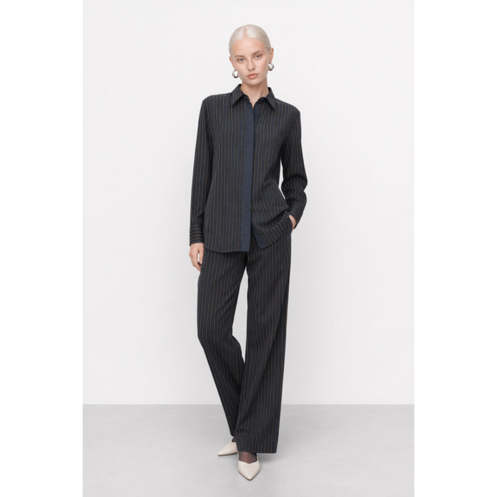 Kocca - Camicia da donna in viscosa a righe a maniche lunghe Donna