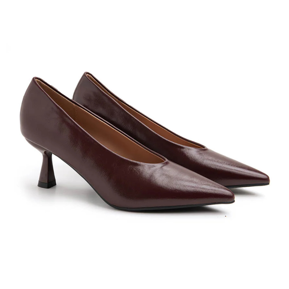 Decolleté con scollo a cuore e tacco 10 cm - BORDEAUX