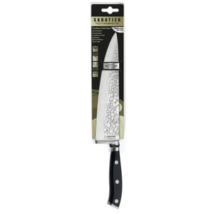 Carbon - Couteau de chef 20 cm martelé avec protection de lame
