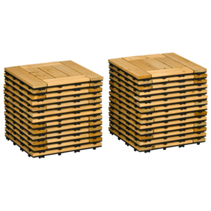 Set de 27 Piezas Baldosas de Madera 30x30 cm Área de 2,5 m² para Jardín Balcón