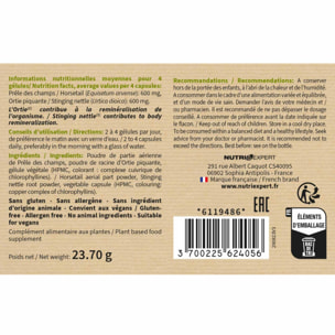 NUTRI EXPERT - Prêle & Ortie - Facilite l'élimination des toxines - Contribue au bon fonctionnement de l'organisme - Vegan - Marque Française - Extraits de plante - Lot de 3 piluliers
