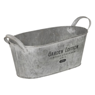 Set de 3 jardinieres métal gris