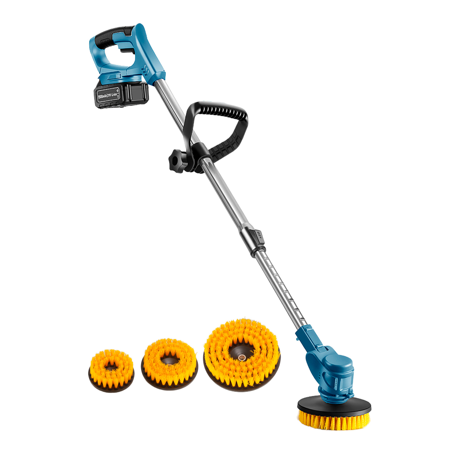 Spazzola per la pulizia elettrica con 3 testine e altezza regolabile.