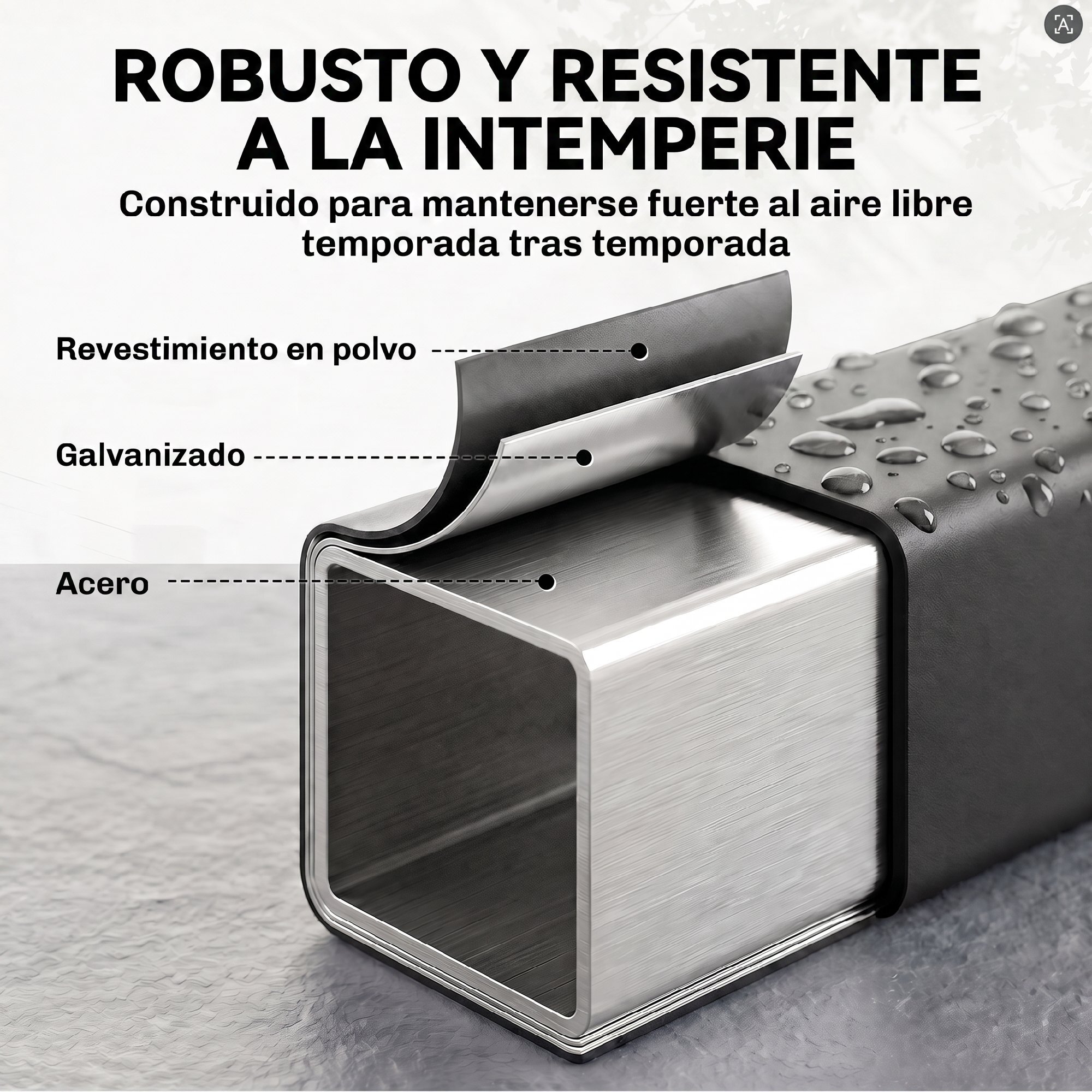 Outsunny Estante de Leña con Funda Oxford 600D y Cables, Leñero Exterior de Acero Galvanizado Robusto, Carga 500 kg, para Interior y Exterior, Jardín, Terraza, 202x25x113 cm, Negro
