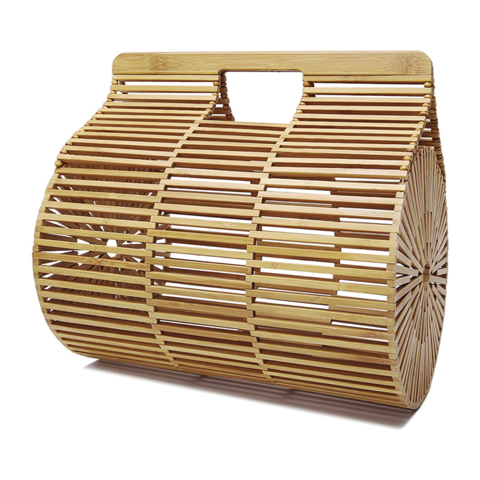 Zoagli bolso de mano en madera de bambú.