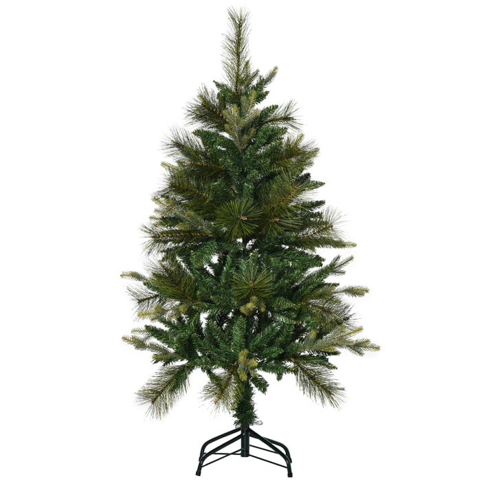 Sapin de Noël artificiel Ø 61 x 120H cm pied support inclus 260 branches épines grand réalisme vert