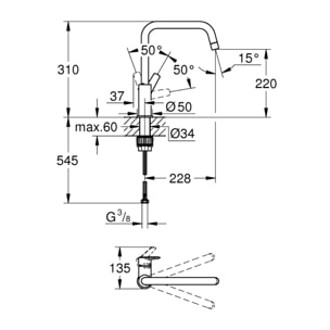 GROHE Start mitigeur évier de cuisine monocommande