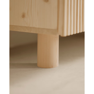 Mueble TV de madera de abeto y pino en tono natural 152x42cm Alto: 45.5 Largo: 152 Ancho: 42