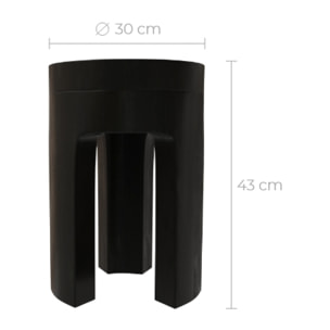 Table d'appoint noire en bois de suar D30 cm - Sonda
