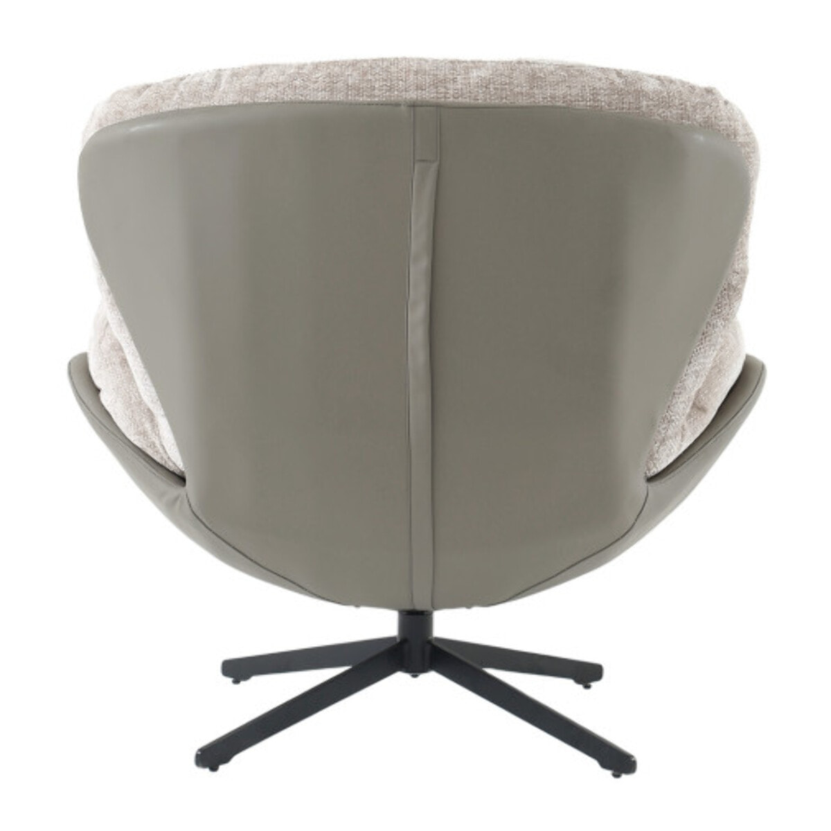 Fauteuil rotatif 360° tissu doux avec simili et pieds métal - DOUDOU