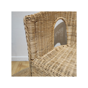 Fauteuil en rotin tressé avec accoudoirs, pour jardin et intérieur - VIVIA