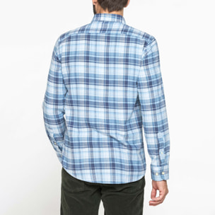 CAMICIA FANTASIA TINTO FILO IN FLANELLA LEGGERA