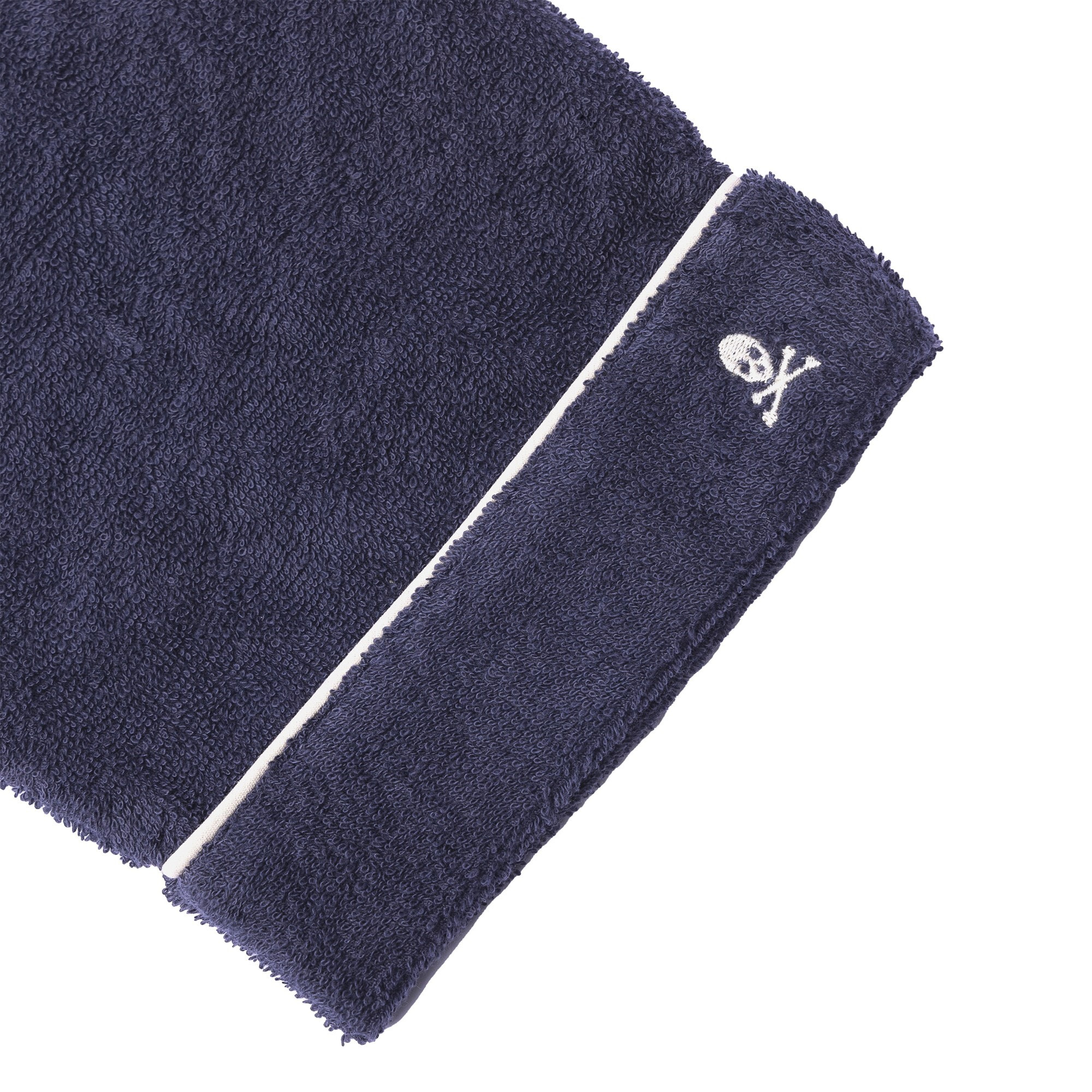 Scalpers albornoz liso con ribete y detalle bordado azul marino talla l-xl