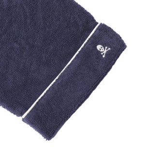 Scalpers albornoz liso con ribete y detalle bordado azul marino talla l-xl