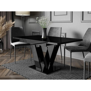 Xandriel - table à manger extensible - noir - 4 à 6 personnes - Noir