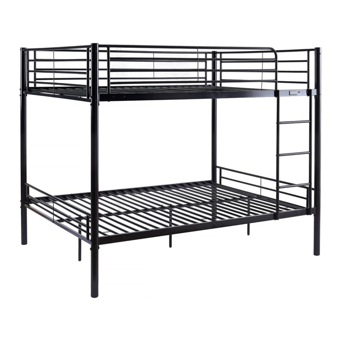 Lit superposé double "Adam" - Sommier inclus - 140 x 190 cm - Noir