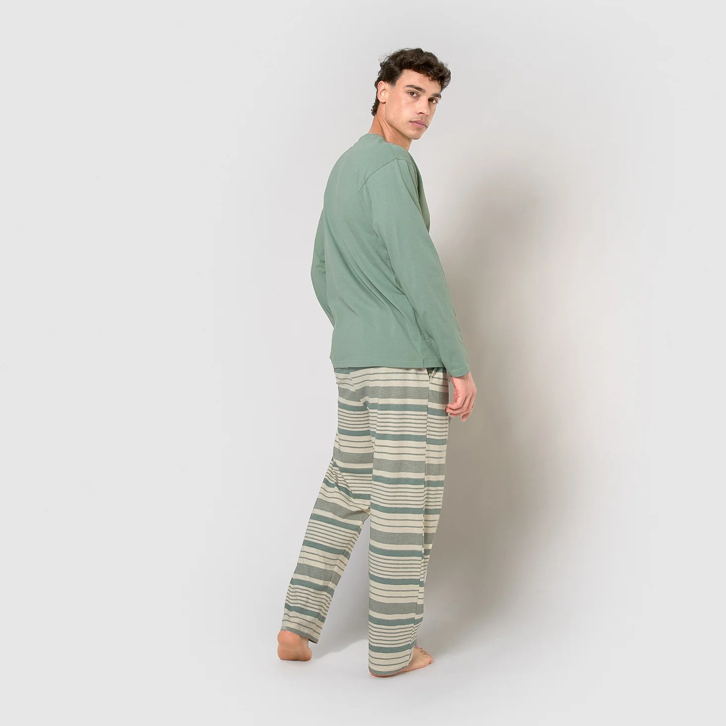 Pijama largo algodón bonnie agua marina