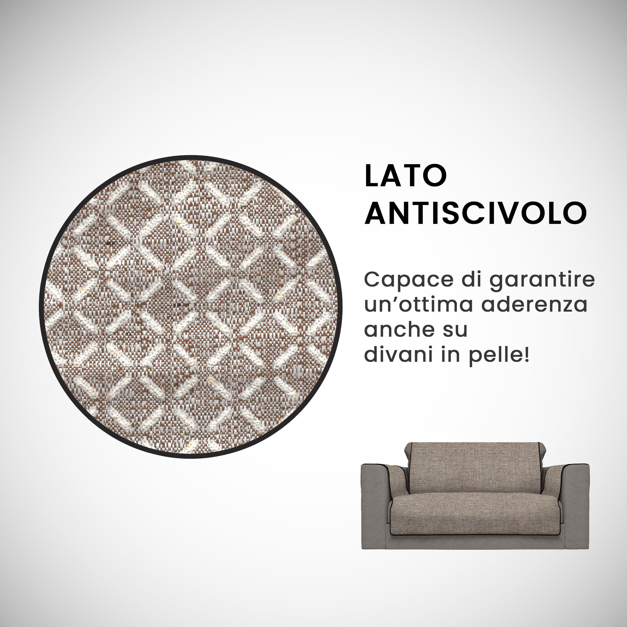 COPRIDIVANO ANTISCIVOLO COMFORT MADE IN ITALY – MARRONE