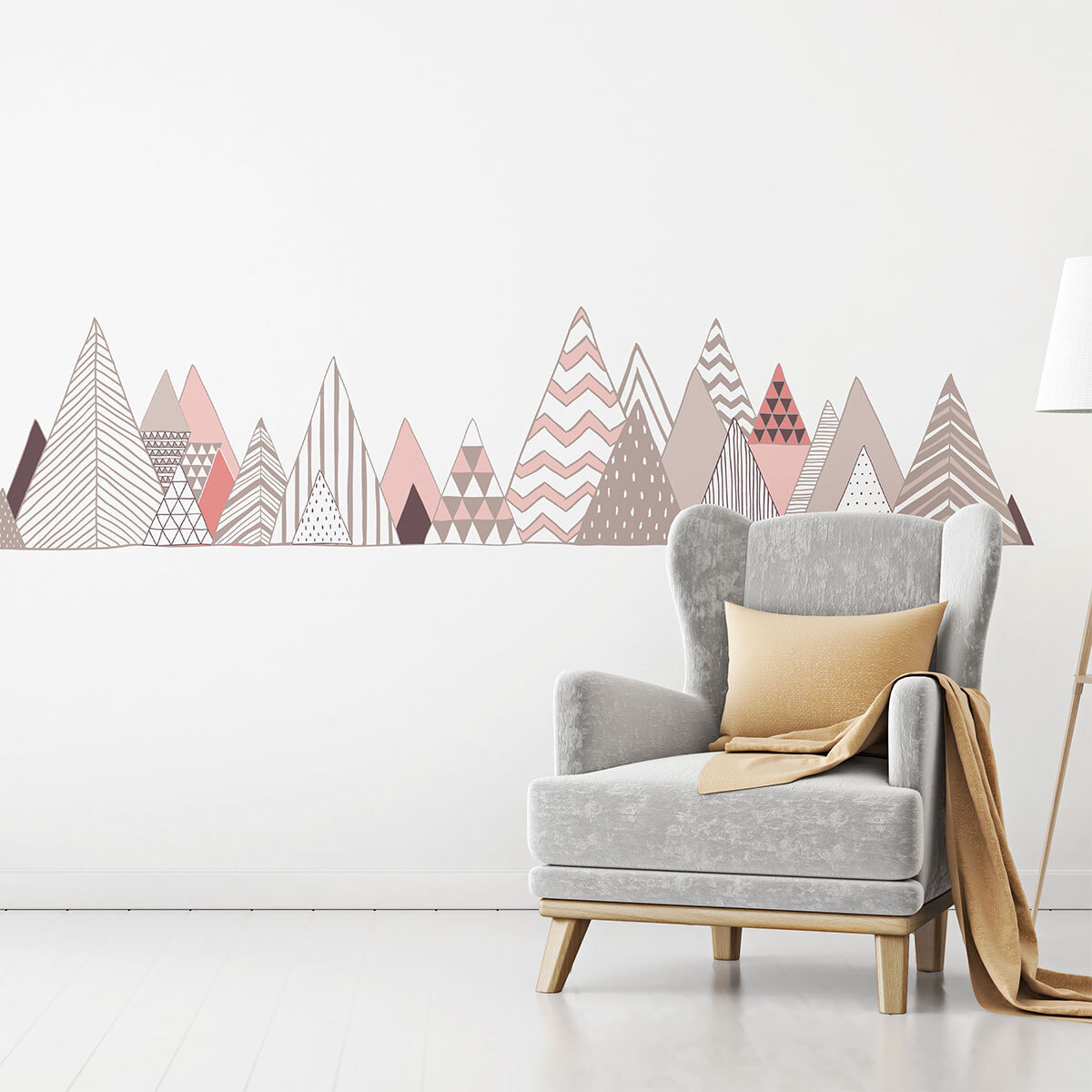 Stickers muraux - Décoration chambre salon - Autocollant Sticker mural géant montagnes scandinaves DIAMANTINA