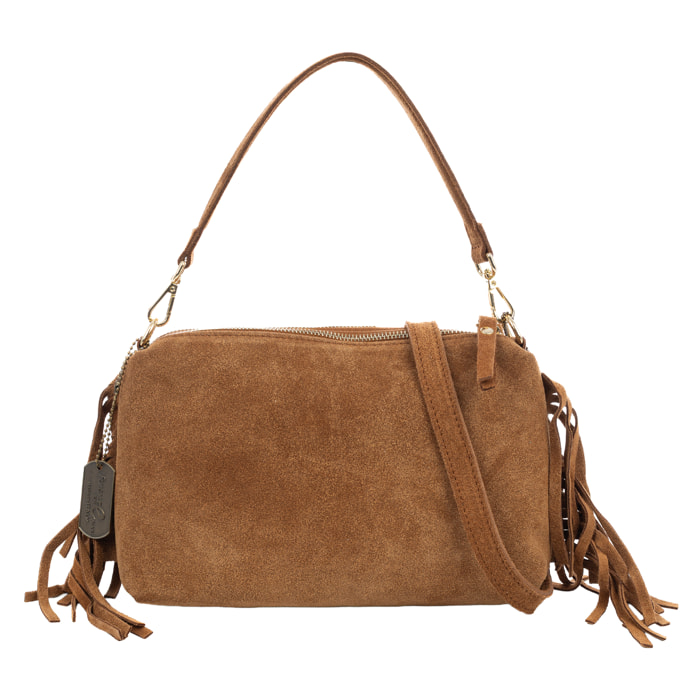 Benedetti Bolso de hombro Mujer. Piel auténtica Gamuza