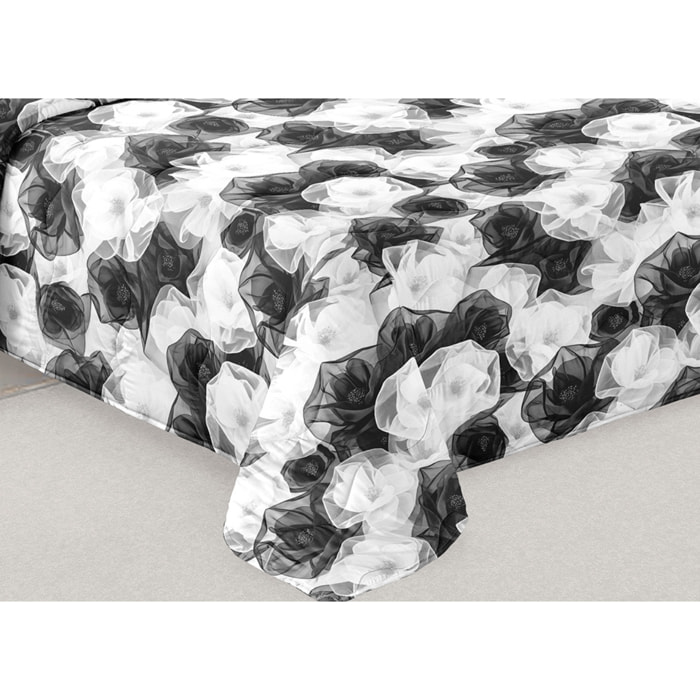 Trapunta Invernale 300gr Made in Italy Piumone Clado Linea Scaldanotti Disegno Dafne Nero