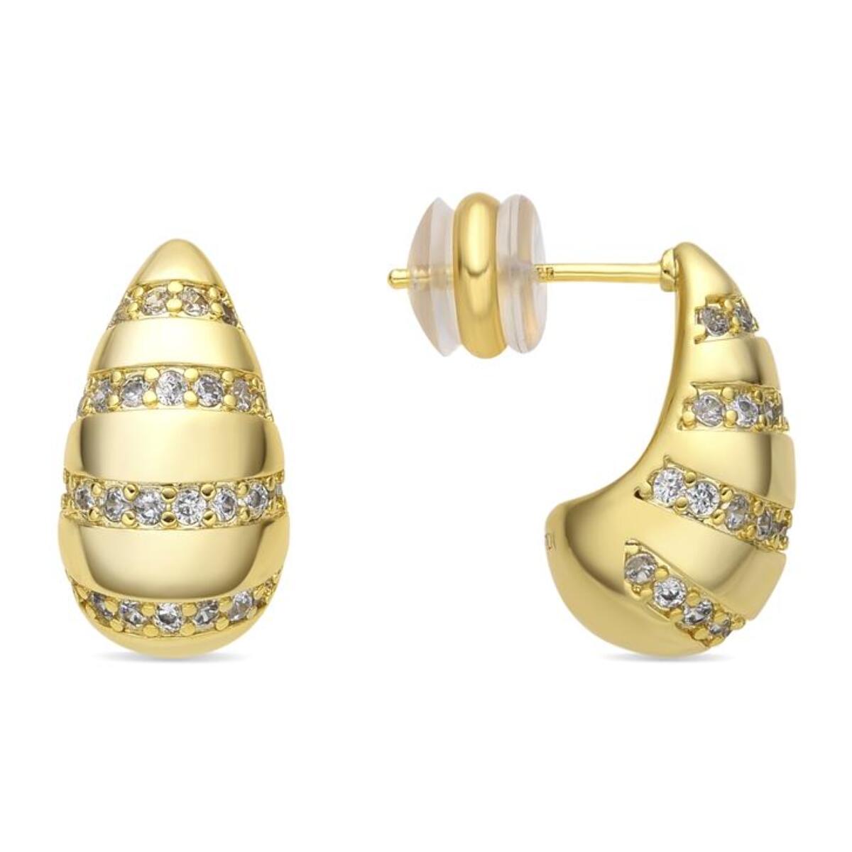 Pendientes acabado oro amarillo de 18k y Circonita Brillante